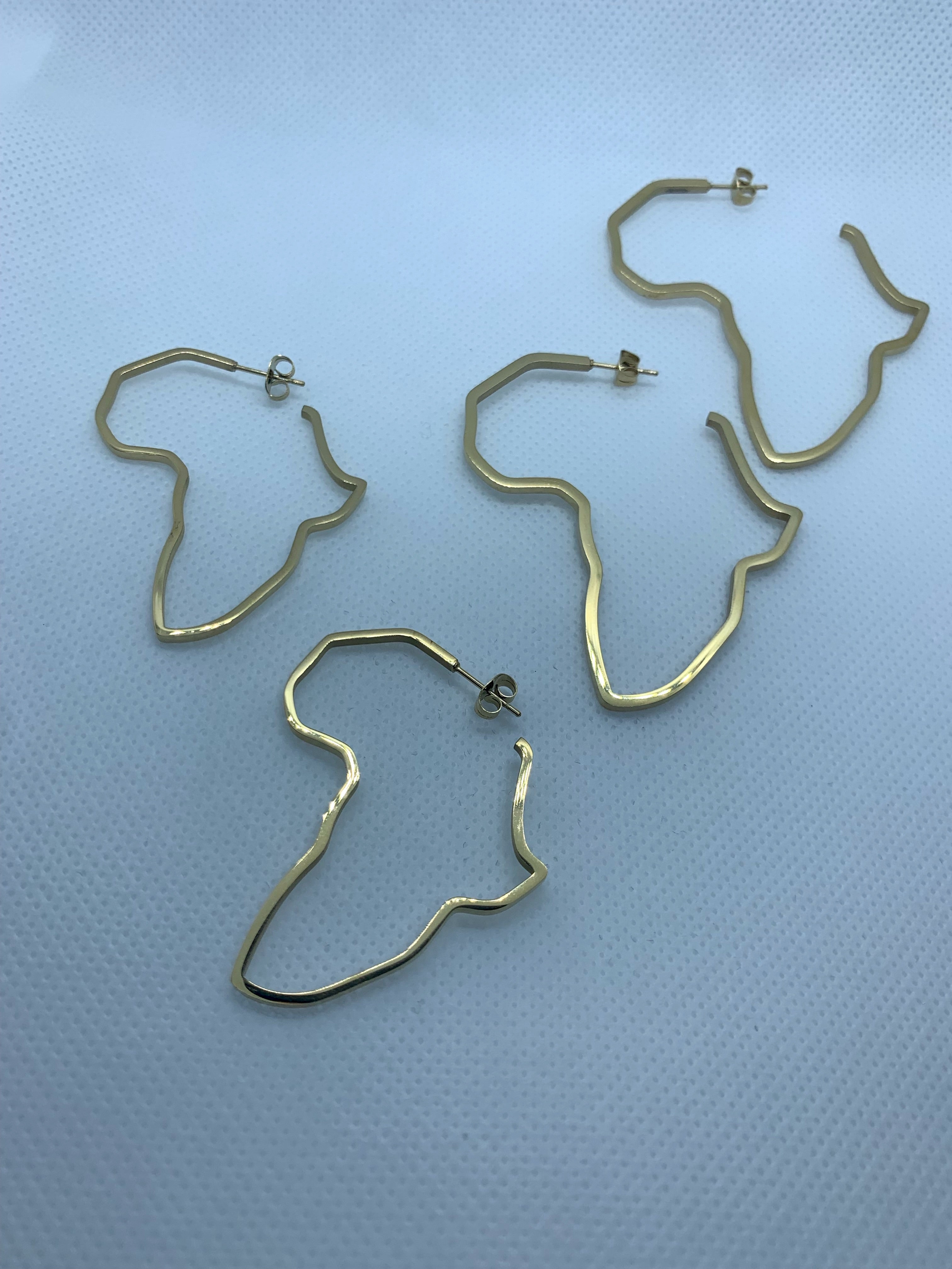 Gold Plated Africa Hoops